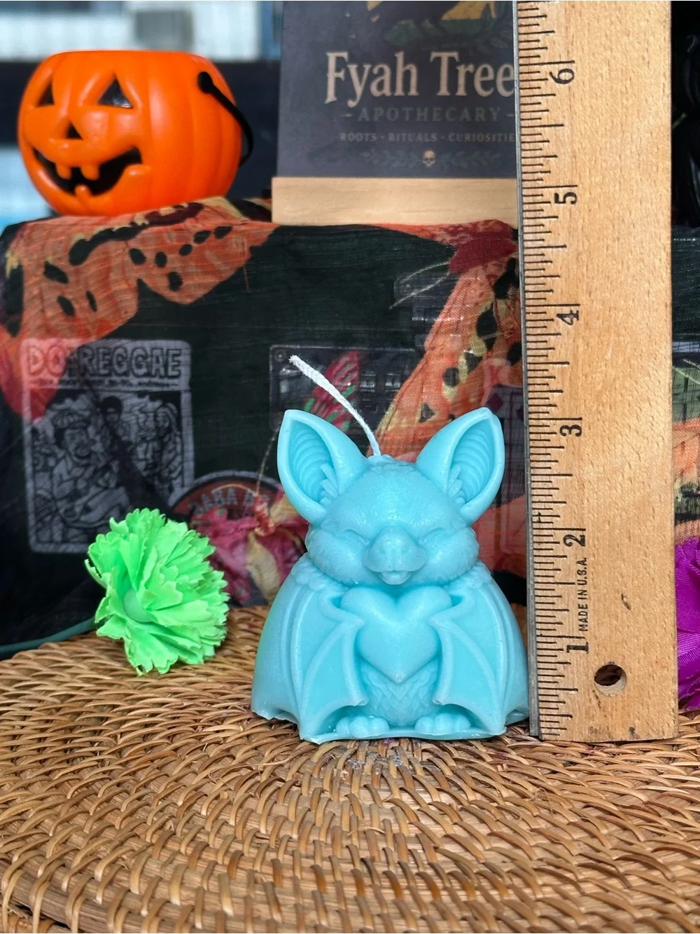 Blue Bat Familiar Candle
